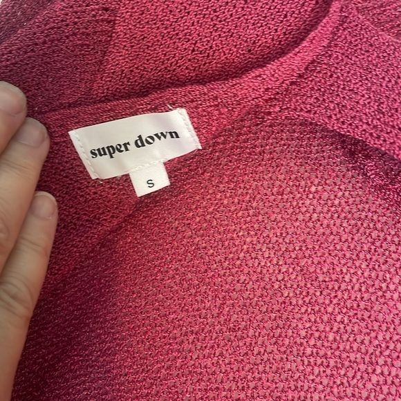 Super Down Rose Loose Knit Open Back Sweater S - Picture 6 of 8